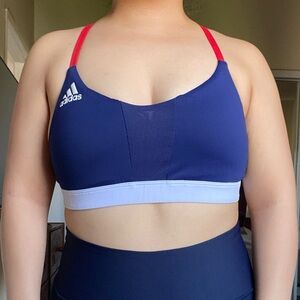 adidas navy blue sports bra